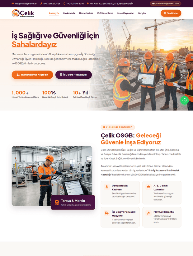 Çelik OSGB Web Sitesi